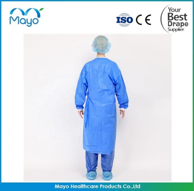 Disposable SMMS Sterile Nonwoven Surgical Gown with Knitted Cuff